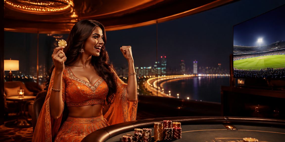 Mumbai Marine Drive with sports betting theme